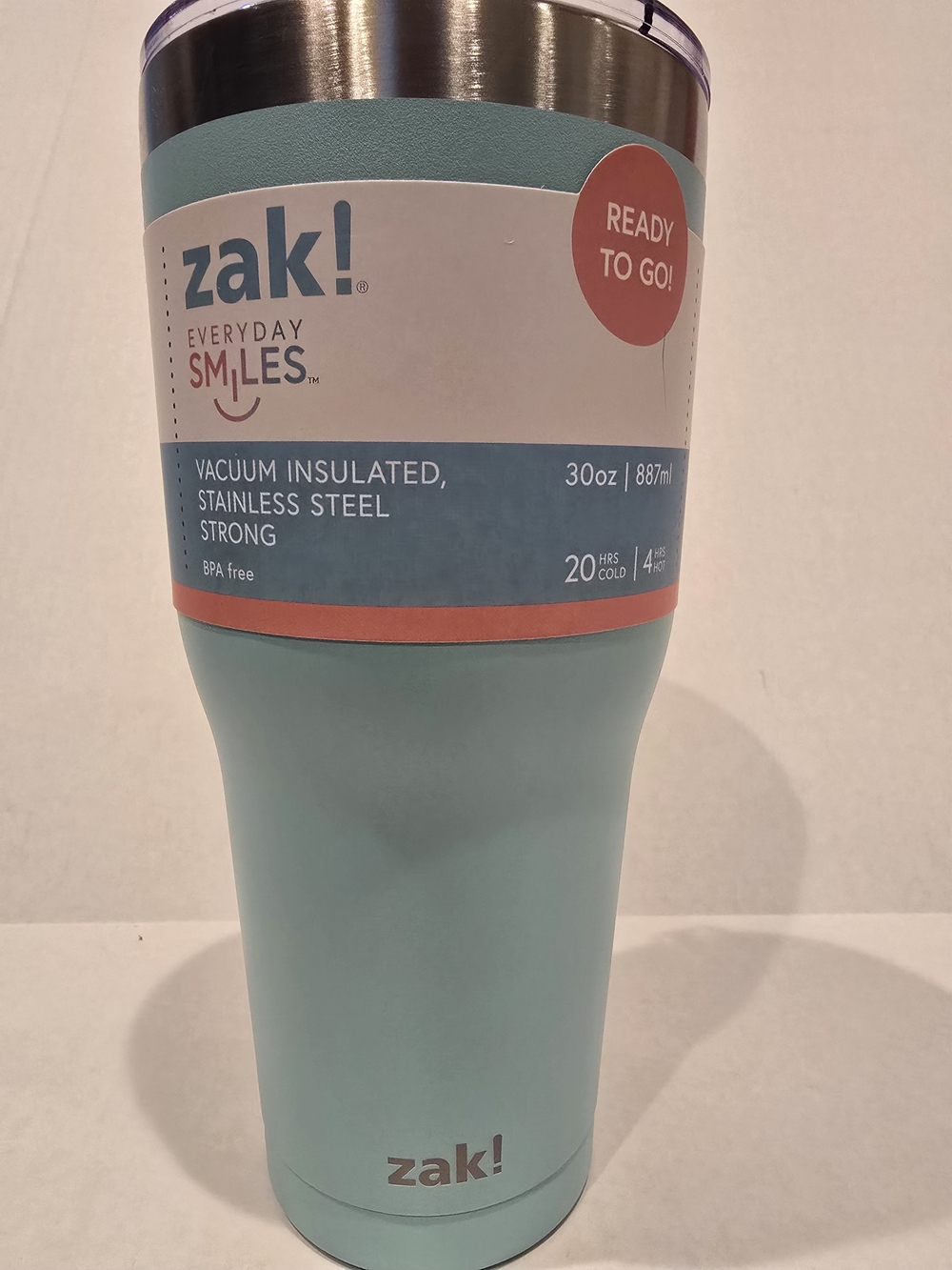 zak! Everyday Smiles 30oz Vacuum Insulated Tumbler - NEW